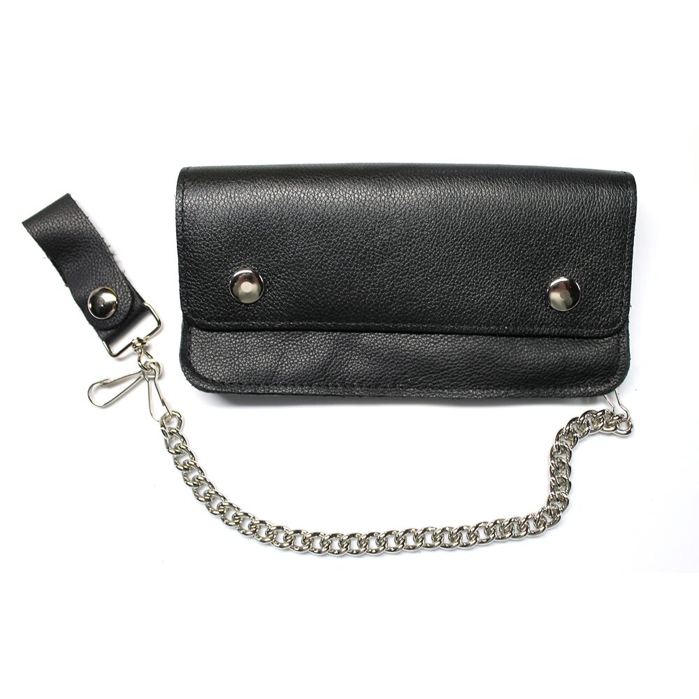 4362 8 inch Soft Glove Leather Trucker Biker Chain Wallet